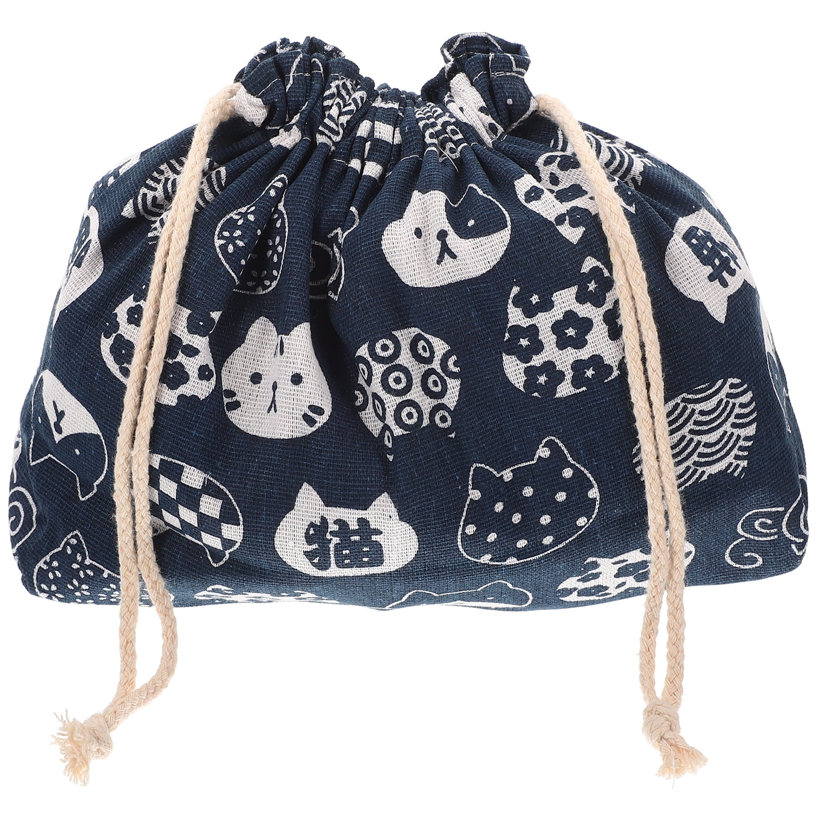 Cotton Linen Drawstring Bag Japanese Style Bento Tote Miss Thicken ...