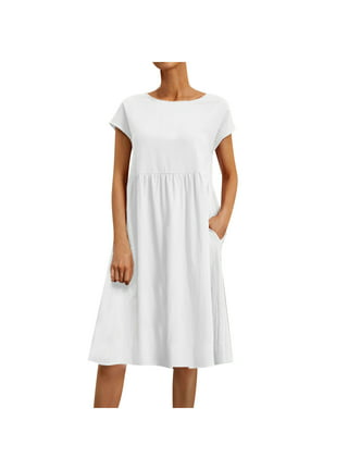 BEEYASO Clearance Summer Dresses for Women Solid V-Neck A-Line Mini Leisure  Short Sleeve Dress Wine 5XL 
