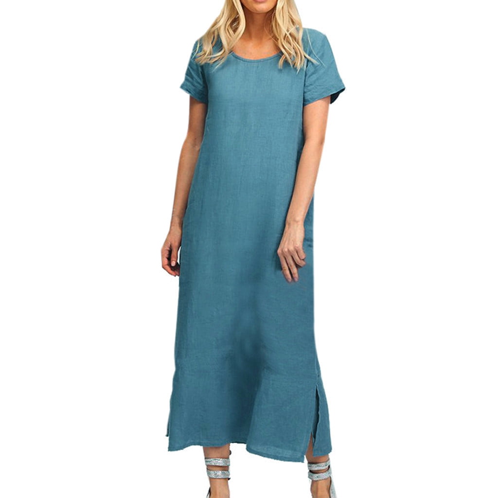 Cotton Linen Dresses for Women, Women'S Summer Casual Solid Color Oversized  Dress for Women Loose Dresses  Sales And Deals Today Prime Items