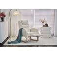 thumbnail image 1 of Cotton Linen Fabric Nursery Rocking Chair Indoor with High Backrest Rocking Accent Chair and Adjustable Footrest for Livingroom, Bedroom, 1 of 7
