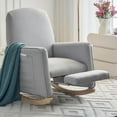 thumbnail image 1 of Cotton Linen Fabric Nursery Rocking Chair With Adjustable Footrest, 1 of 18