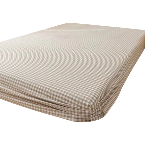 Cotton Linen Fitted Sheets Deep Pocket, Soft, Breathable, Stripe Printed Fitted Fits, Durable, Breathable and Comfy Bottom Sheet