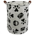 thumbnail image 1 of Cotton Linen Foldable Large Storage Baskets, 19.7" Waterproof Round Clothes Basket Laundry Hamper with Handles, Cute Cartoon Kids Nursery Laundry Basket, Baby Gift - Toy Storage (Dog Collar), 1 of 4