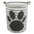 thumbnail image 1 of Cotton Linen Foldable Large Storage Baskets, 19.7" Waterproof Round Clothes Basket Laundry Hamper with Handles, Cute Cartoon Kids Nursery Laundry Basket, Baby Gift-Toy Storage(Round - Dog Footprint), 1 of 2