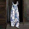 thumbnail image 1 of Cotton-Linen Jumpsuits For Women Casual Loose Summer Rompers Wide Leg Bib Overall with Pockets Womens Pants, 1 of 5