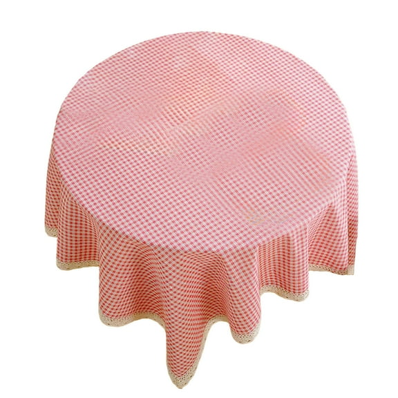 Cotton Linen Lace Grid Tablecloth Can Be Washed And Wrinkle Resistant Thick Grid Tablecloth, Suitable for Picnic, Living Room And Dining Room Decoration