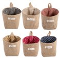 thumbnail image 1 of Cotton Linen Laundry Hamper Bag for Home Gadget Storage Organizer Foldable Basket Bin Hanging Laundry Basket (Blue Dots), 1 of 7