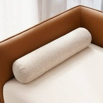 Cotton and Linen Long Cervical Pillow Solid Color Round Cervical Pillow Sofa Cushion Round Neck Bolster Pillows, Round Roll Cylinder Bolster Pillow with Removable Cover Designed for Neck Back