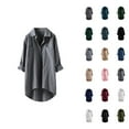 thumbnail image 1 of Cotton Linen Long Sleeve Shirts for Women 2025 Button Down Collared Casual Plain Tshirt Shirt Blouse Tops, 1 of 8