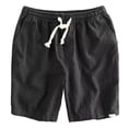 thumbnail image 1 of Cotton Linen Mens Shorts Lightweight Breathable Drawstring Elastic Waist Pajama Pants loungewear Fathers Gift, 1 of 2