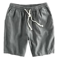 thumbnail image 1 of Cotton Linen Mens Shorts Lightweight Breathable Drawstring Elastic Waist Pajama Pants loungewear Fathers Gift, 1 of 2