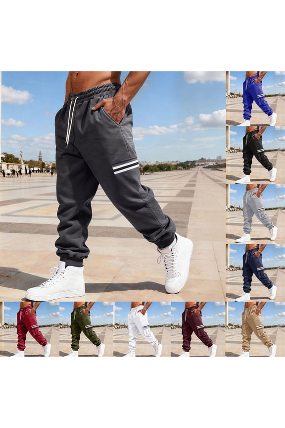 Cotton Linen Pants Men, Summer Beach Pants Loose Fit with Elastic Waist Drawstring Wine XXXL