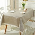 thumbnail image 1 of Cotton Linen Plaid Tablecloth Farmhouse Style Washable Wrinkle Resistant for Dining Restaurant Picnic Outdoor Decor, 1 of 6