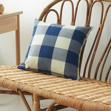 Christmas Clearance Cotton Linen Plaid Throw Pillow Cover in Red, Black, Blue, Green - 17.72x17.72 Inch Breathable Cushion Sham for Sofa, Bed, and Home Decor - Classic Alternating Grid Pattern, Durab