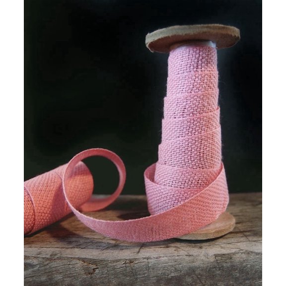 Burlap Fabrics Cotton Linen Ribbon Pink - 5/8 Inch Wide x 25 Yard Roll Natural Earthy Aesthetic
