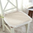 thumbnail image 1 of Cotton Linen Ruffles Chair Pads - Non-Slip, Soft, Breathable, Decorative Chair Pad for Home Kitchen, Dining, Office (15.7x15.7in), 1 of 6