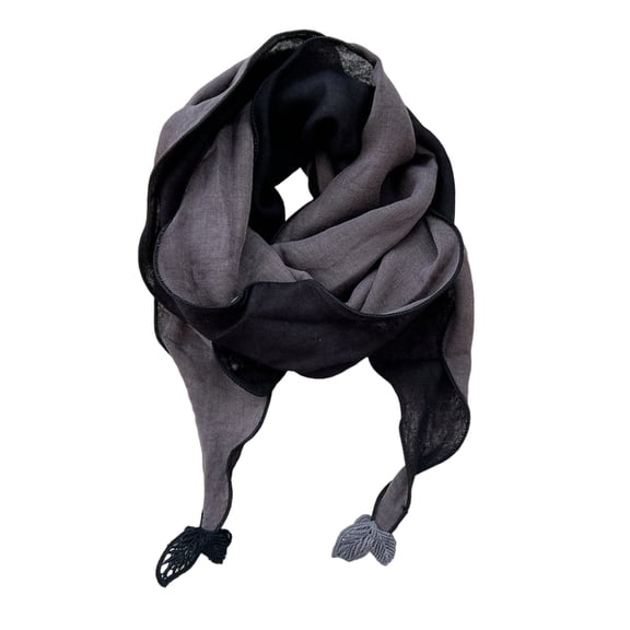Cotton Linen Scarf Bandana Women's Winter Headwear Double Layer Warmth Breathable Fabric Neckerchief for Daily Wear