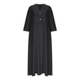 thumbnail image 1 of Cotton Linen Shirt Dress for Womens Button Down Maxi Blouse Dress Casual Loose Short Sleeve Dress, 1 of 4