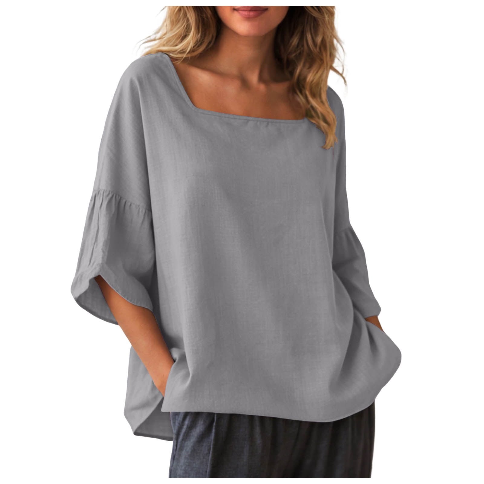 Cotton Linen Shirts for Women 2026 Spring Summer Gauze Tunic Tops ...