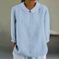 thumbnail image 1 of Cotton Linen Shirts for Women Casual Short Sleeve Blouses for Women Dressy Summer Cute Tops Tunic Top, 1 of 5