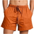 thumbnail image 1 of Cotton Linen Shorts for Men Lightweight Cool Hawaiian Drawstring Elastic Waist Short Pants with Pockets Fathers Gift, 1 of 6