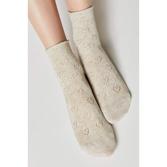 Cotton Linen Socks Conte Classic 542 - Hearts Pattern