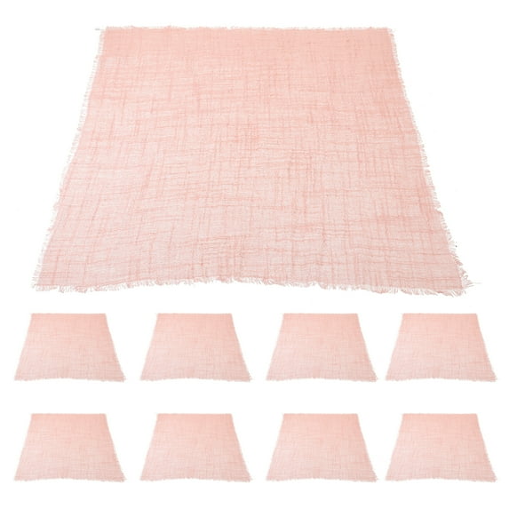 Cotton and Linen Solid Color Napkins Western Restaurant Placemats Party Decoration Tablecloths Kitchen Japanese 10pcs/pack (beige) Comfortable Dining Pink Dinner