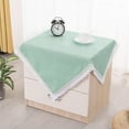 thumbnail image 1 of Cotton Linen Square Table Cloth:Farmhouse Table Cover Stitching Tassel,Washable Square Round Table Protector,Tabletop Decorations for Dinning Room Party Kitchen (Lace - Green, 36"×36"), 1 of 9