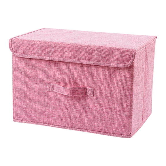Cotton Linen Storage Box, Collapsible Laundry Hamper, Foldable Fabric Bin for Bedroom Closet Organization