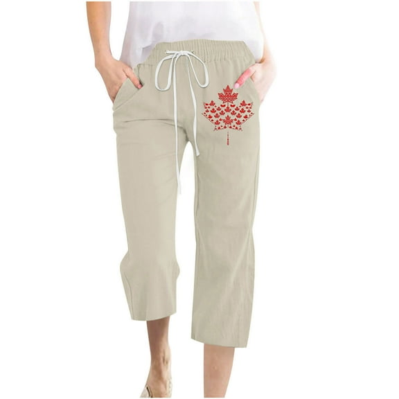 Cotton Linen Summer Shorts Dgankt Capris Pants for Women Casual Summer Linen 3/4 Pants Wide Leg Capris Lightweight Baggy Cropped Trousers Summer Shorts for Women