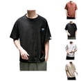 thumbnail image 1 of Cotton Linen T Shirts for Man Summer Casual Short Sleeve Crewneck Lightweight Breathable Relaxed Fit Tshirts, 1 of 5