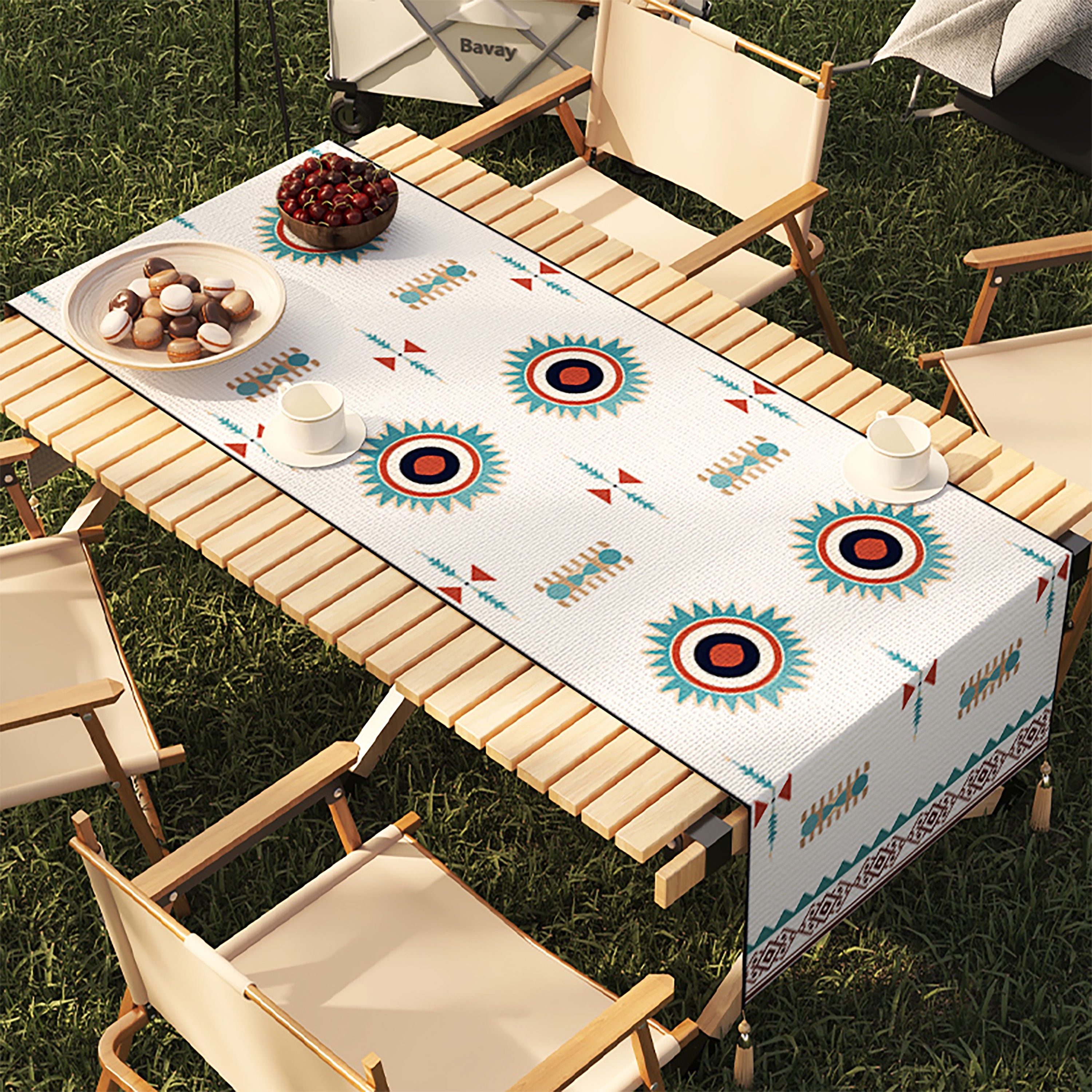 Cotton Linen Table Runner For Camping,Spring Table Cloth For Picnic ...