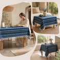 thumbnail image 1 of Cotton Linen Tablecloth - Rectangular Table Cover with Tassel, Washable Printed Decorative Table Cloth for Dining Table, Coffee Table, Kitchen, Living Room, Balcony, Farmhouse, Housewarming Gift, 1 of 6