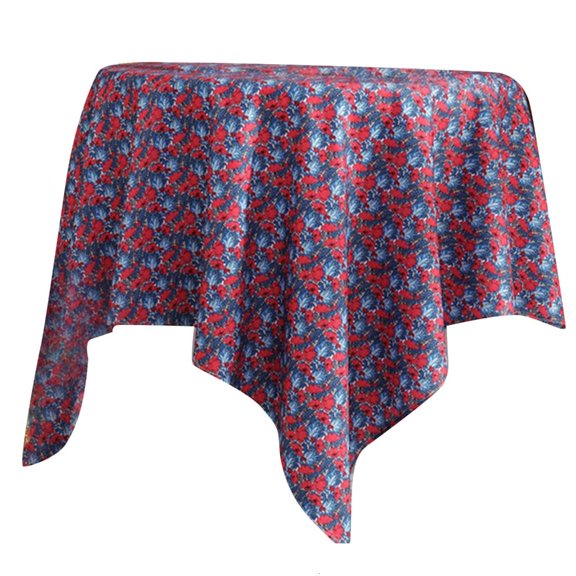 Cotton Linen Tablecloth with Greenery Print Soft Table Cover Washable Dustproof for Coffee Table Cloth