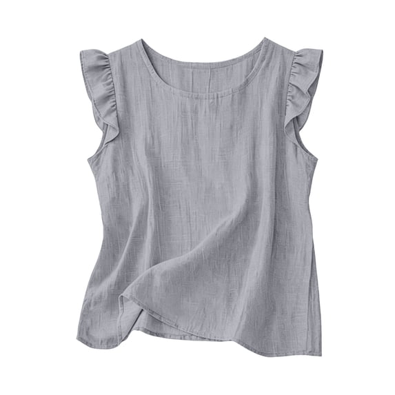 Cotton Linen Tank Tops Lightweight Linen Tank Tops Cropped Tank Tops Gauze Tank Tops Linen Tank Tops for Women Exercise Tank Tunic Tank Tops for Women Tunic Tank Top Gray 2XL