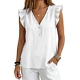 thumbnail image 1 of Cotton Linen Tank Tops Loose Fit Camisole Exercise Tank Sleeveless Linen Tops Linen T Shirt Loose Fit Cami Linen Cami Fitted Tank Tops Beach Vests Yoga Tank Tops White S, 1 of 6