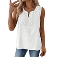 thumbnail image 1 of Cotton Linen Tank Tops，Workout Tank Tops Woman Beach Vacation Blouses Loose Fit Cami Summer Linen Tops For Women Summer 2026 Linen Tank Tops Running Tank Tops Linen Shirts For Women White L, 1 of 5