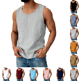 thumbnail image 1 of Cotton Linen Tank Tops for Men Fashion Casual Sleeveless Crew Neck Tank Shirts Summer Quick Dry Lightweight Active Pure Color Tank Top Light Gray XL, 1 of 4