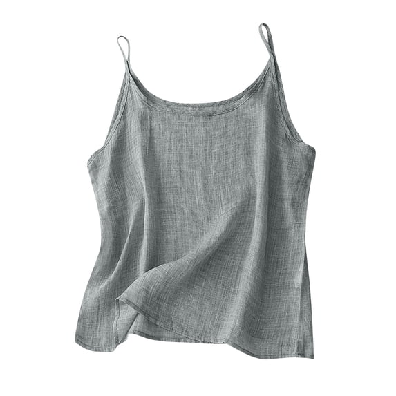 Cotton Linen Tank Tops for Women Casual Summer Gauze Shirt Basic Sleeveless Layering Camisoles Beach Vacation Clothes