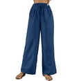 thumbnail image 1 of Cotton Linen Teacher Outfits for Women Drawstring Elastic High Waisted Palazzo Pants Casual Wide Leg Long Lounge Pant Trousers Loose Fit Fashion Trendy Slacks 2026 Summer Outfits, 1 of 7