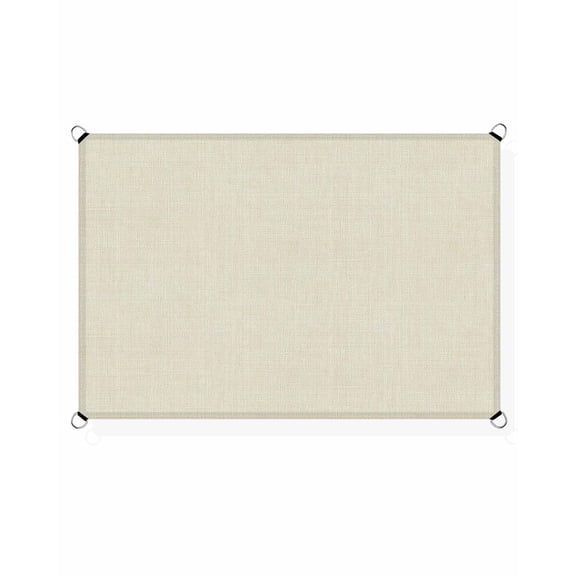 Cotton Linen Texture Sun Shade Sail 6.5'X10' Contemporary Beige Background UV Block Outdoor Sail Shades Breathable Waterproof Rectangular Sunshade for Patio Garden Pool Pergola Porch