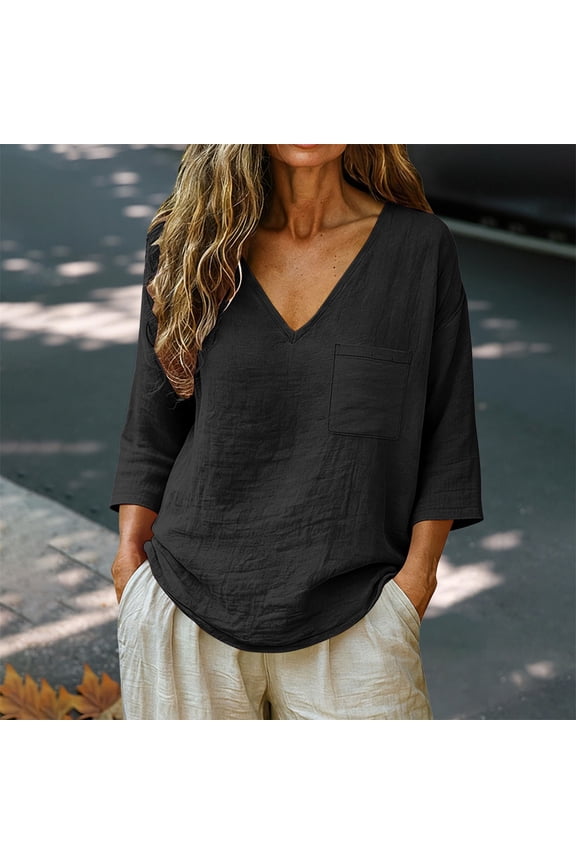 Cotton Linen Tops Cotton Boho Tops Boho Clothes Loose Vacation Clothes Plus Size Linen Tops Long Sleeve Summer Linen Shirt Boho Linen Tops Linen Clothes Linen Tunic Tops T-Shirt
