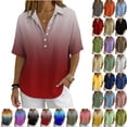 thumbnail image 1 of Cotton Linen Tops for Women - 2026 Summer Gauze Shirts Button Down V Neck Half Sleeve Blouses Dressy Casual Clothes, 1 of 8