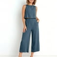 thumbnail image 1 of Cotton Linen Two Piece Sets for Women 2025 Wide Leg Two Piece Pants Set Casual Tank Tops Two Piece Outfits Summer Lounge Set, Limited Time Offer, 1 of 6