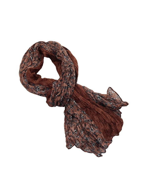 Cotton Linen Versatile Silk Scarves Floral Print Shawls