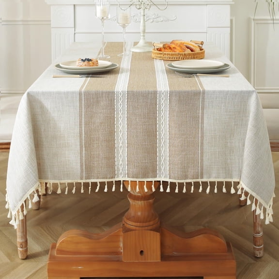 Cotton Linen Waterproof Tablecloth for Dining Rustic Farmhouse Kitchen Rectangle Table Cloth Coffee Table Cover