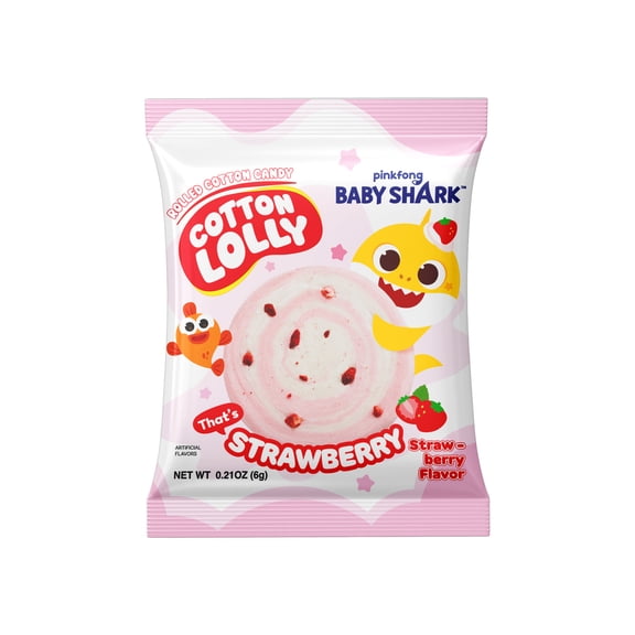 Cotton Lolly Baby Shark Strawberry 10 packs