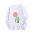 thumbnail image 1 of Cotton Long Sleeve Tops for Boys Girls 8-15 Years Cute Dino Print Crewneck Pullover Tshirts Fall Winter Spring Clothes (10 Years, White), 1 of 2