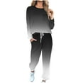 thumbnail image 1 of Cotton Lounge Outfits 2 Piece Sweatsuits Womens Long Sleeve Crewneck Pullover Tops Drawstring Sweat Pants Tracksuit (L, Dark Gray), 1 of 6