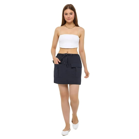 Cotton Low-Rise Cargo Skirt